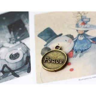 特價D3-DIY手作材料 Peace 圓牌吊飾(37入)