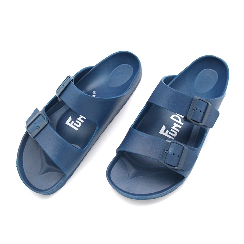 鞋鞋俱樂部 情侶款雙排扣拖鞋 999-1161026 藍色