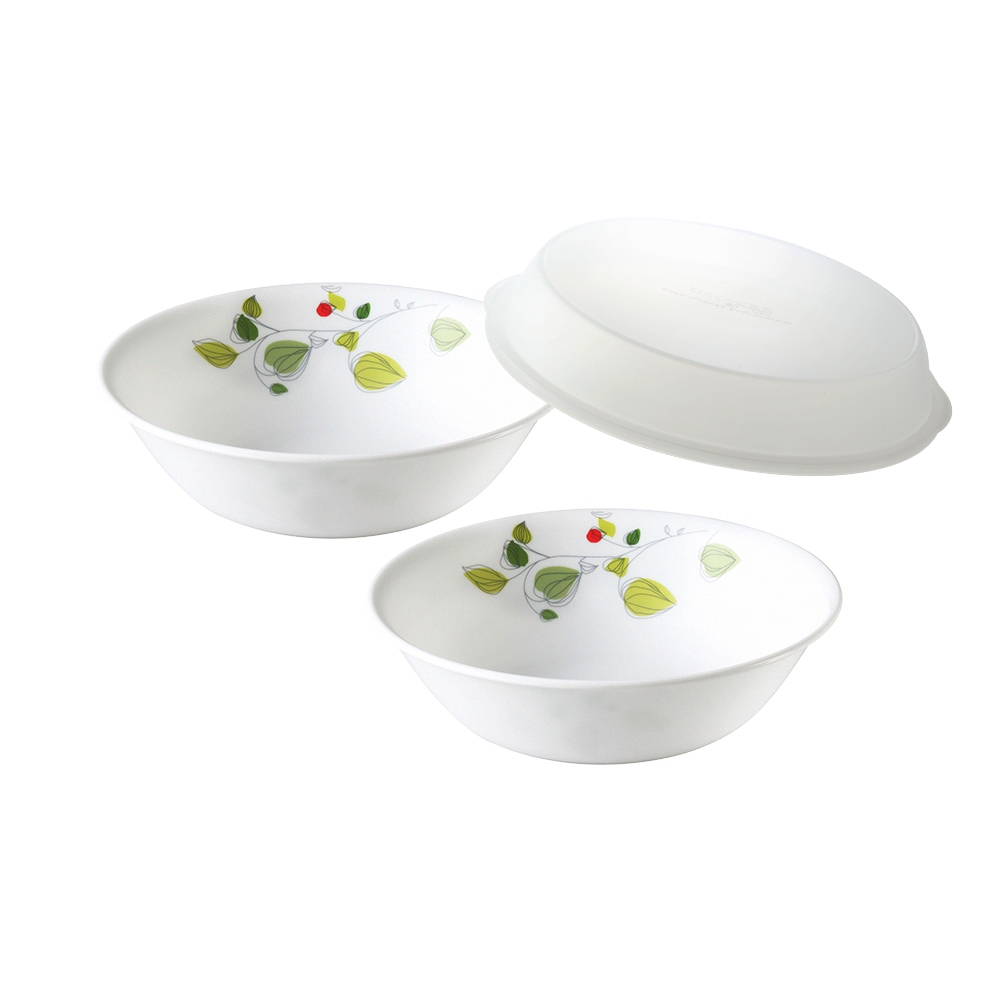 【康寧 Corelle】 綠野微風2件式湯碗組(加贈微波蓋X1)