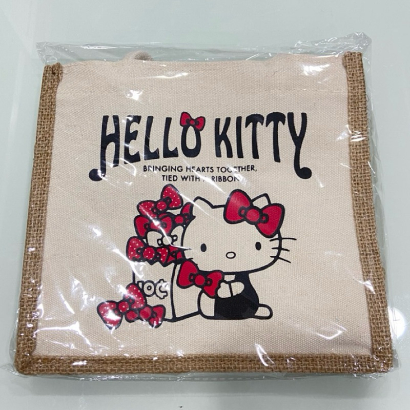 Hello Kitty麻布手提袋（蝴蝶結款）