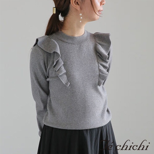 Te chichi 浪漫荷葉褶邊造型針織上衣(FC41L2C0380)