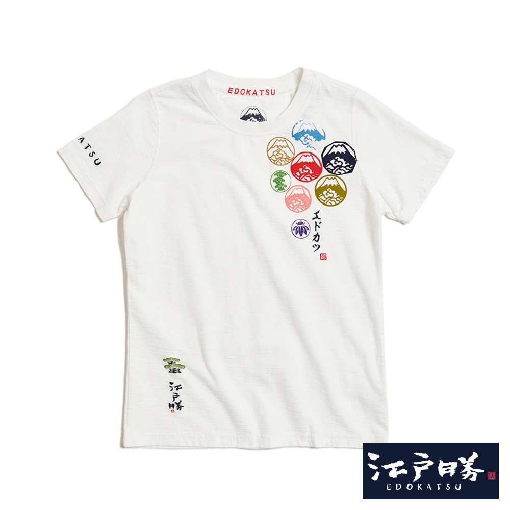 江戶勝 七富士山短袖T恤(米白色)-女款