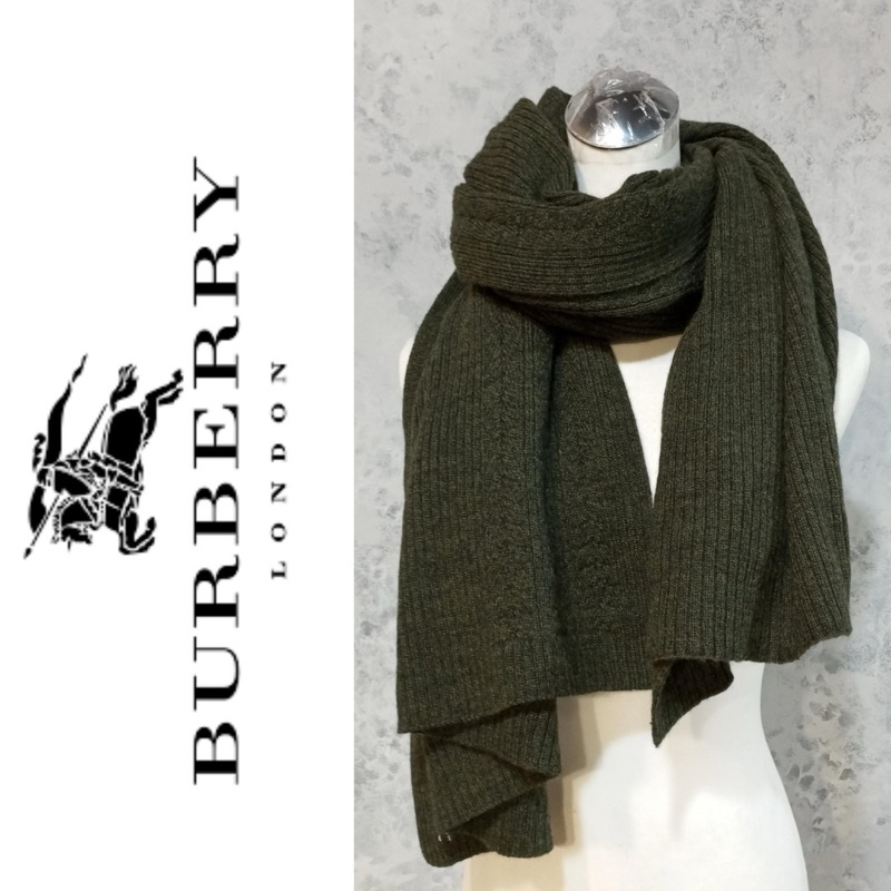二手真品 BURBERRY 圍巾 麻花圍巾 男用圍巾 女用圍巾 精品圍巾 100%羊毛 日本製 J121
