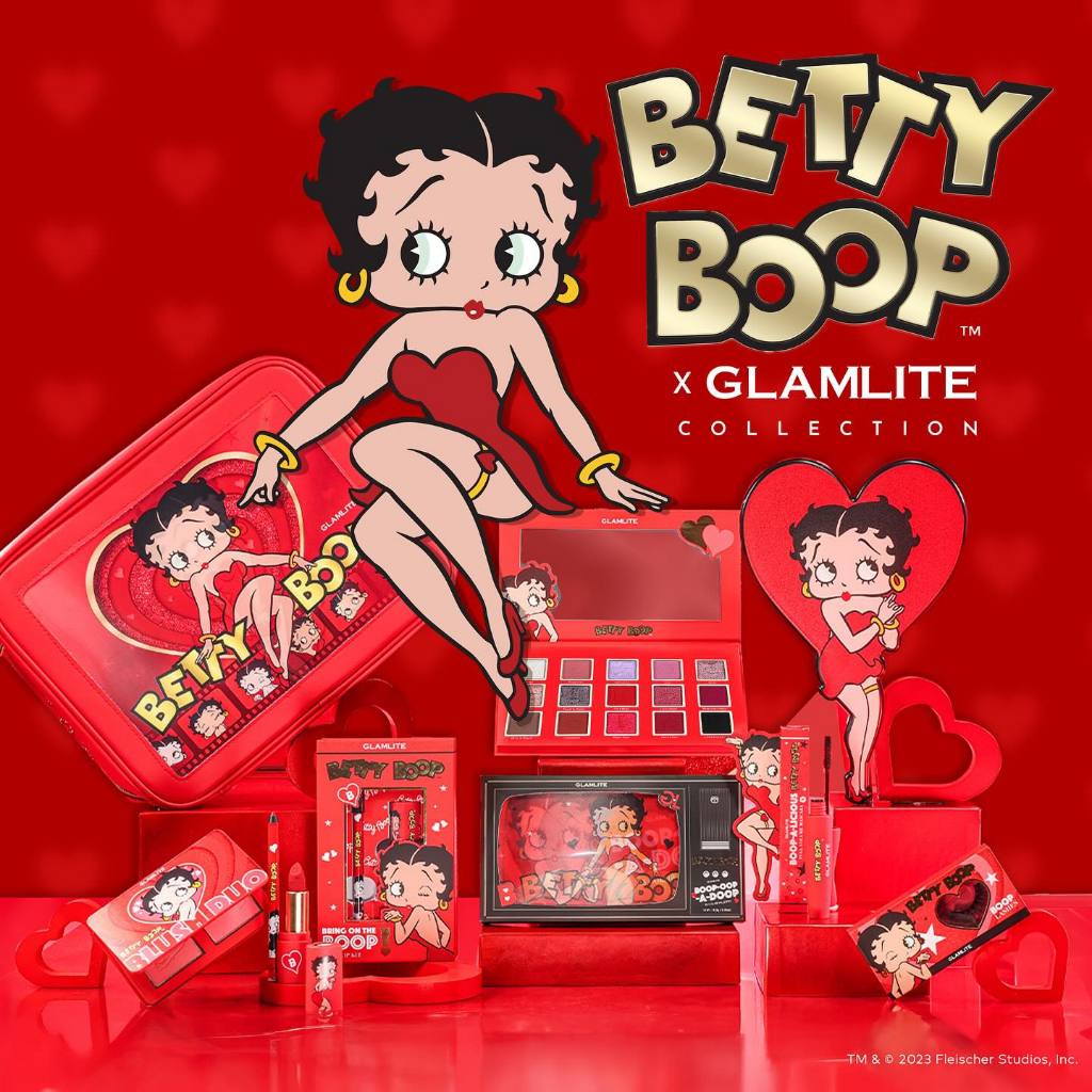 GLAMLITE Betty Boop 貝蒂娃娃彩妝 性感女神 15色眼影盤 唇膏 手提化妝包 手拿鏡 腮紅 睫毛膏