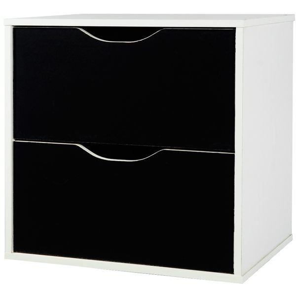 SA-#1432:魔術方塊雙抽收納櫃 -(黑色))/ 個 特價