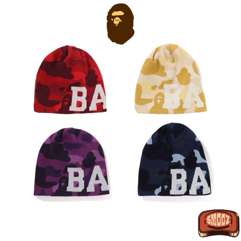 [SMOOZ]日本正品代購BAPE COLOR CAMO KNIT CAP  猿人 冷帽 毛帽