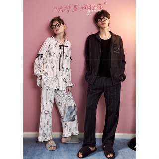 GUKOO果殼 ins 三麗鷗聯名系列 HELLO KITTY聯名 情侶睡衣 家居服 睡衣 女士套裝 男士套裝