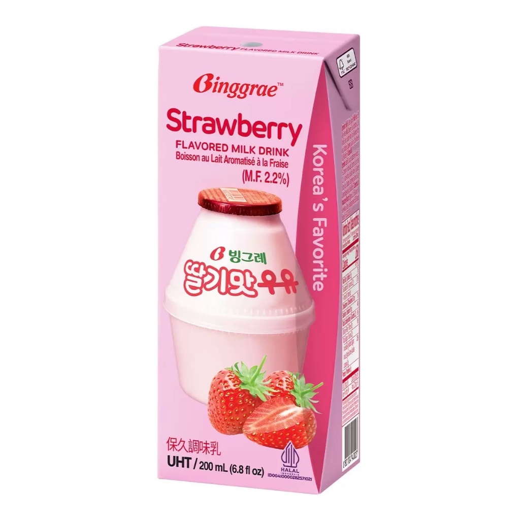 Costco 好市多 Binggrae 草莓牛奶 保久調味乳 200毫升 X 24入 韓國超人氣國民飲品