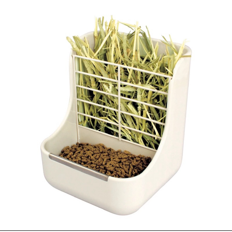 日本GEX 愛兔固定式雙用省位容器ab-788 二合一草架　固定式牧草盒 草架     兔子食盆 兔子草架 兔子用品
