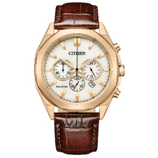 CITIZEN 星辰 CHRONOGRAPH CA4593-15A 三眼光動能紳士時尚腕錶 白麵 41mm