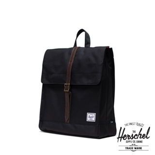 Herschel City Mid【10486】包包 黑色 後背包 偵查包 書包 掀蓋設計 環保材質 PPBOX