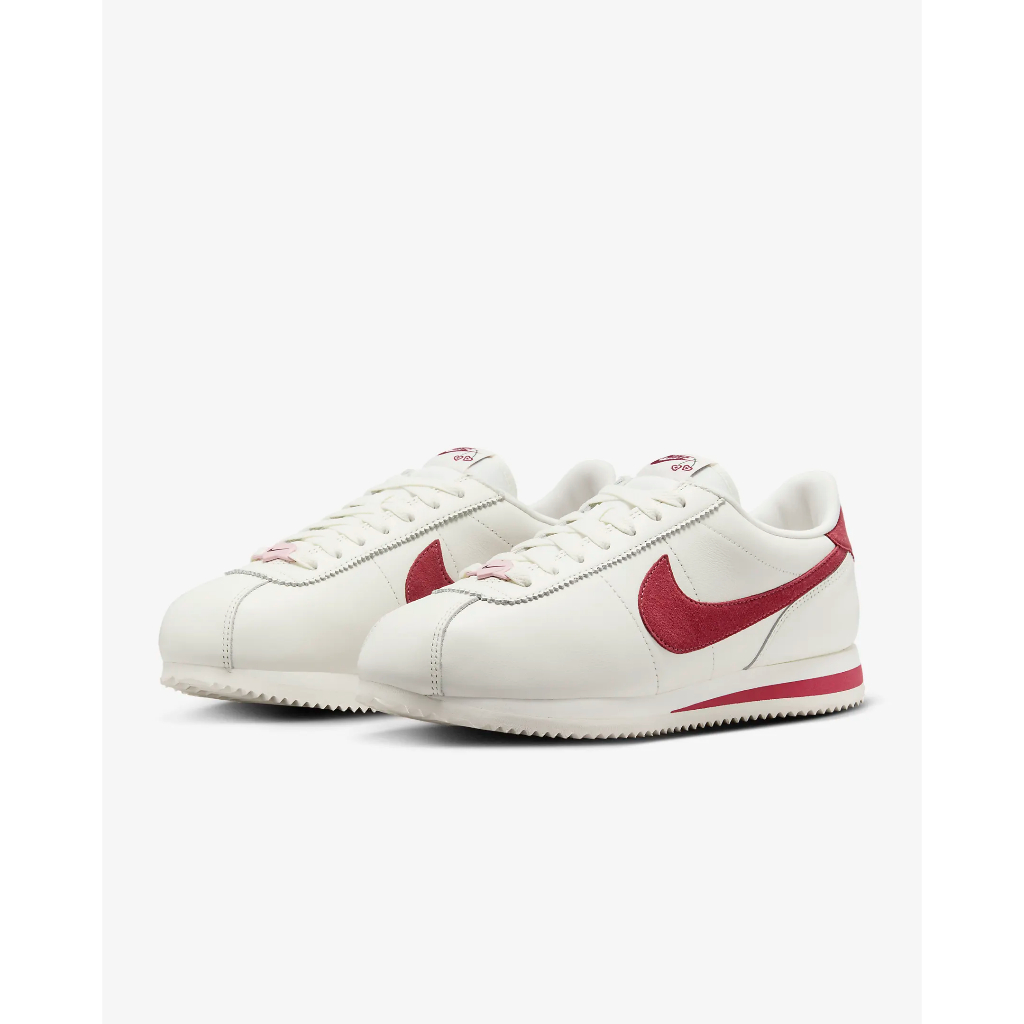 [狗爹的家] WMNS NIKE CORTEZ 米白 櫻桃紅 FZ5167-133 皮革 情人節 阿甘鞋 女休閒運動鞋