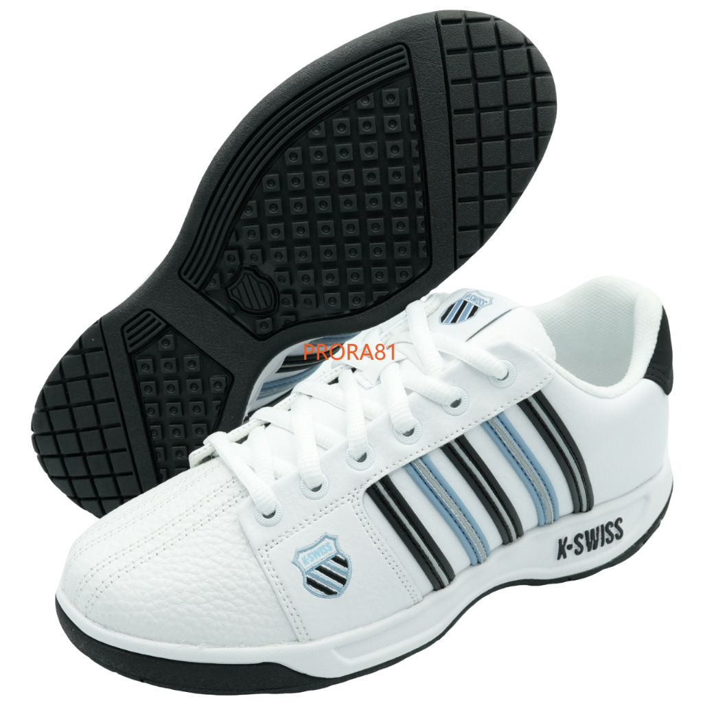 K-SWISS 01353-190 白X黑X藍 Eadall 皮質休閒運動鞋【厚底老爹，有12號】311K免運費加贈襪子