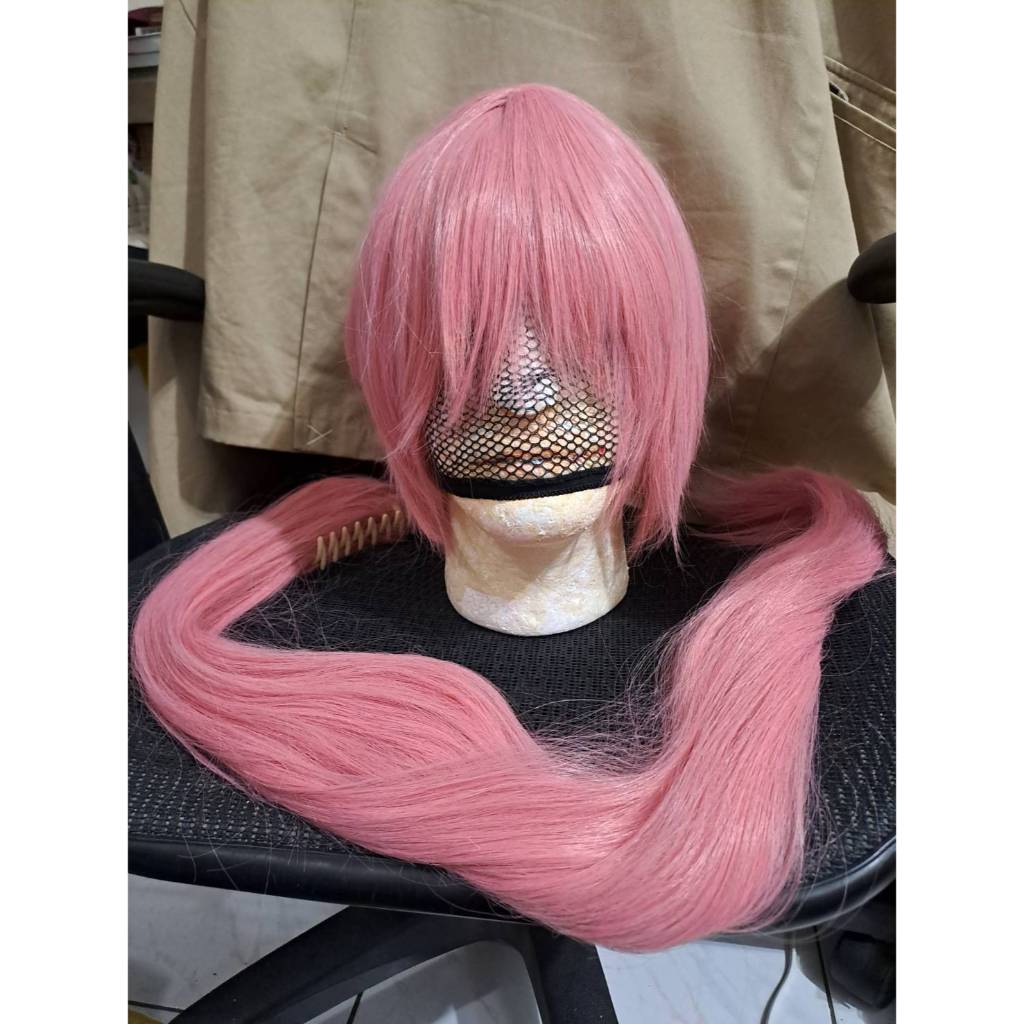 【COS假髮】二手 粉色短髮+90cm虎口夾 馬尾 賽馬娘 春烏拉拉 春麗 可用 cosplay