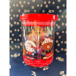 ( 7-11）🔥全新現貨🔥Line Friend X Hello Kitty 聯名款 造型耐熱玻璃罐 透明密封罐