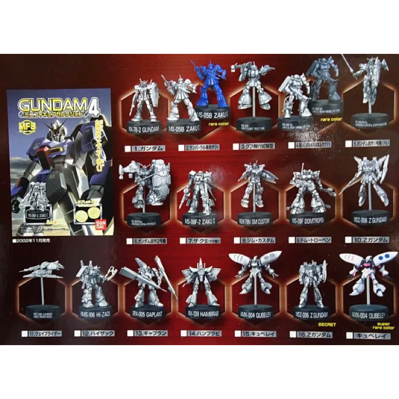 鋼彈 gundam Mini Figure Selection mfs 金屬配色 瓶蓋系列 第四彈