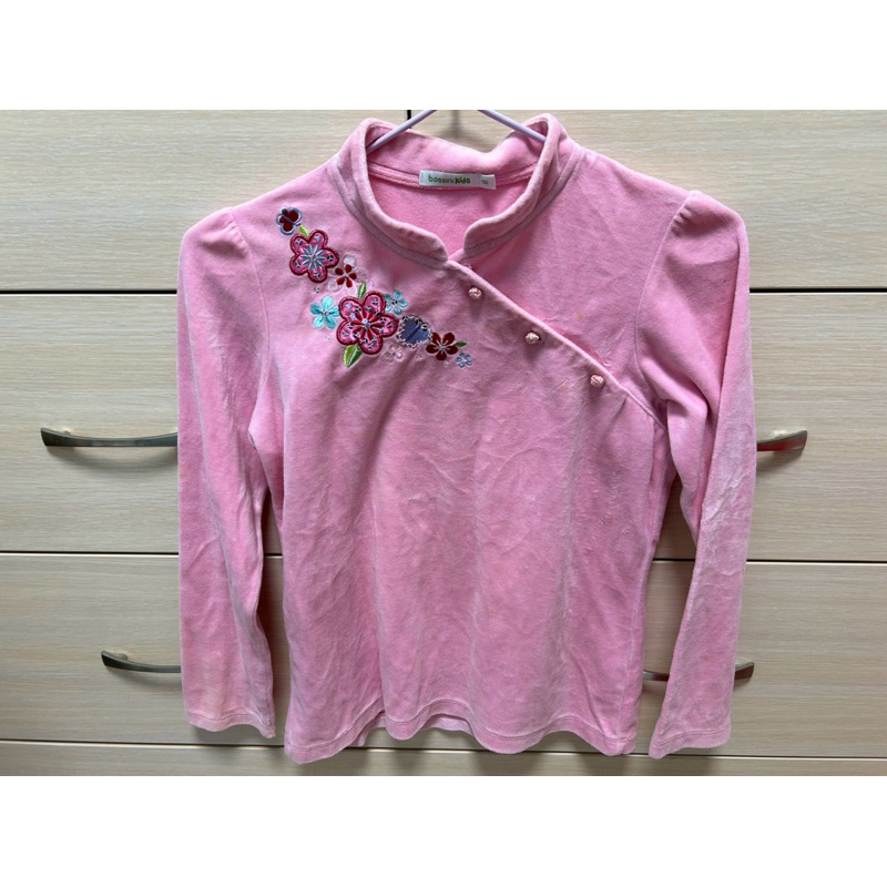 bossini Kids 女童冬天保暖150公分棉質粉色復古款少穿上衣