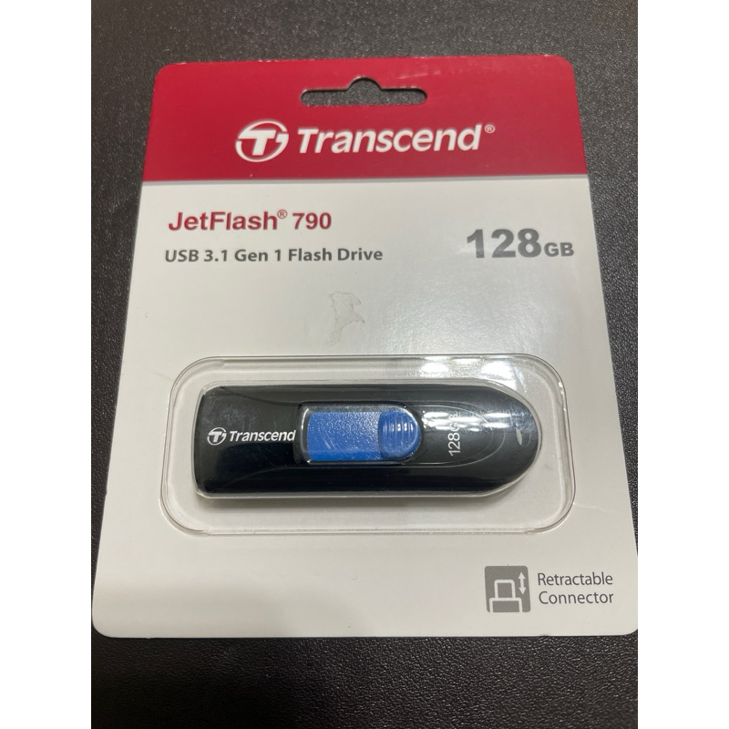 Transcend 創見 JetFlash790 USB3.1 128GB 隨身碟-黑/白（TS128GJF790K)