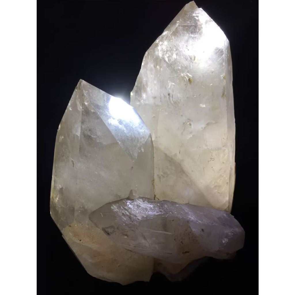 天然水晶雙生白水晶原礦亮皮骨幹標本石淨化消磁居家擺飾特惠4.46kg