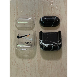 APPLE iPhone蘋果耳機保護套Airpods 1 2耳機套保護殼塑膠硬殼大理石紋Nike保護殼功能佳少用出清