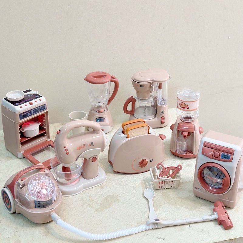 💖台灣現貨💖迷你家電玩具 聲光小家電 烤箱 洗衣機 麵包機 吸塵器 飲水機 果汁機 攪拌機 咖啡機 家家酒玩具