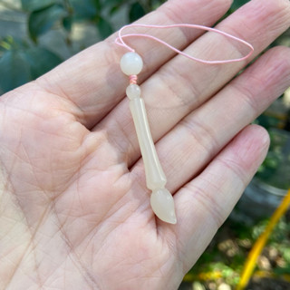 天然和田玉 青海藕粉妙筆生花 文昌筆