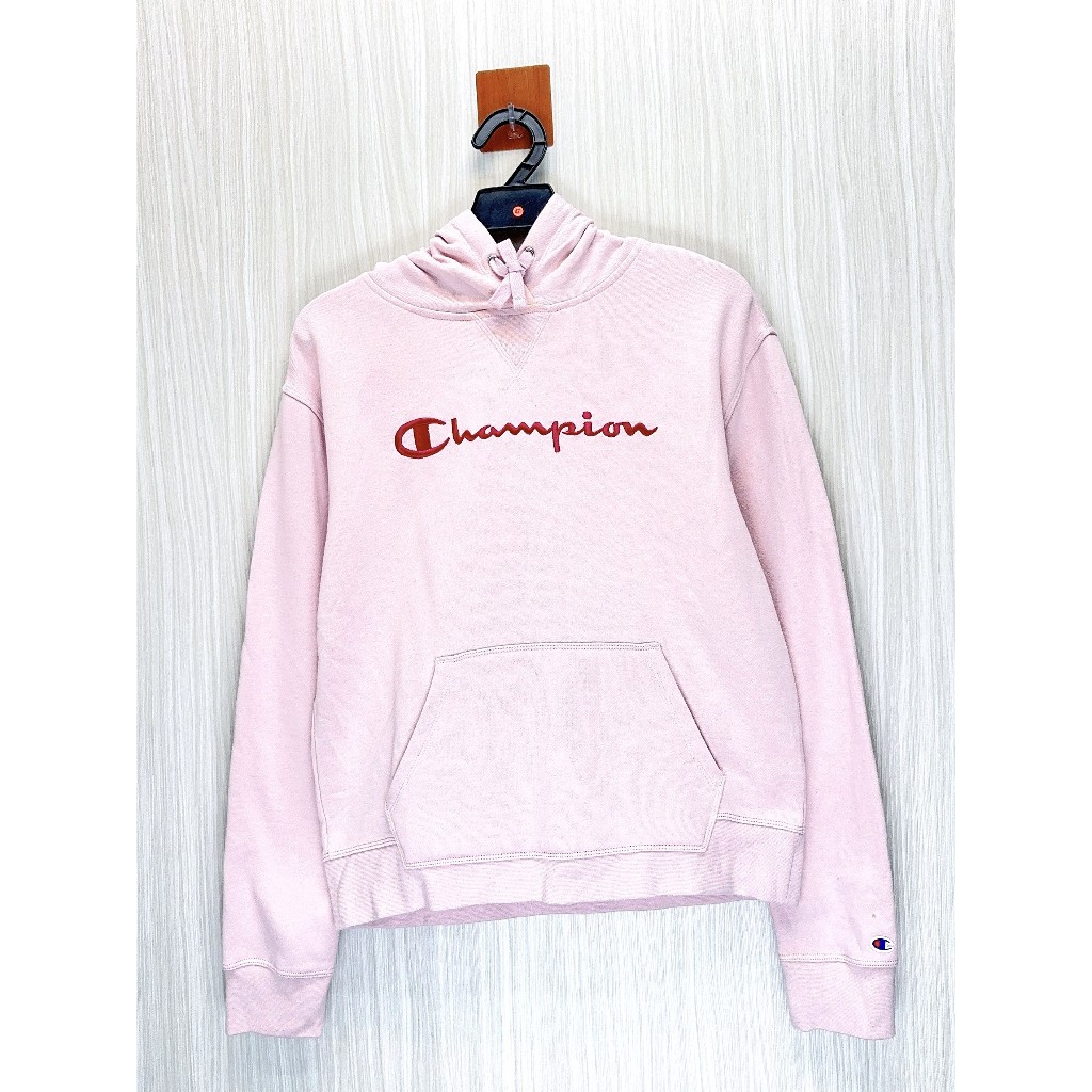 Champion 冠軍 粉色大Logo刷毛帽T