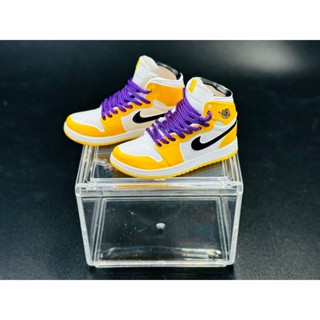 【阿雲】AJ1 湖人 迷你鞋子模型 立體球鞋 迷你鞋模牆鞋禮盒 購買皆附展示盒