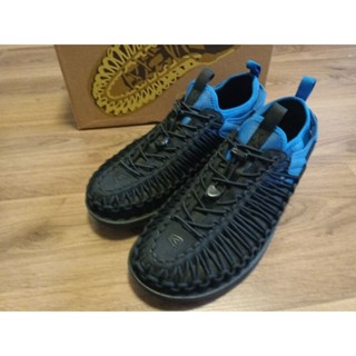 4 黑藍配色襪套設計編織快乾戶外涼鞋 keen uneek ht us12 30cm 全新正品公司貨