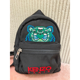 KENZO 經典電繡虎頭帆布三用 迷你手提斜 背包 小後背包