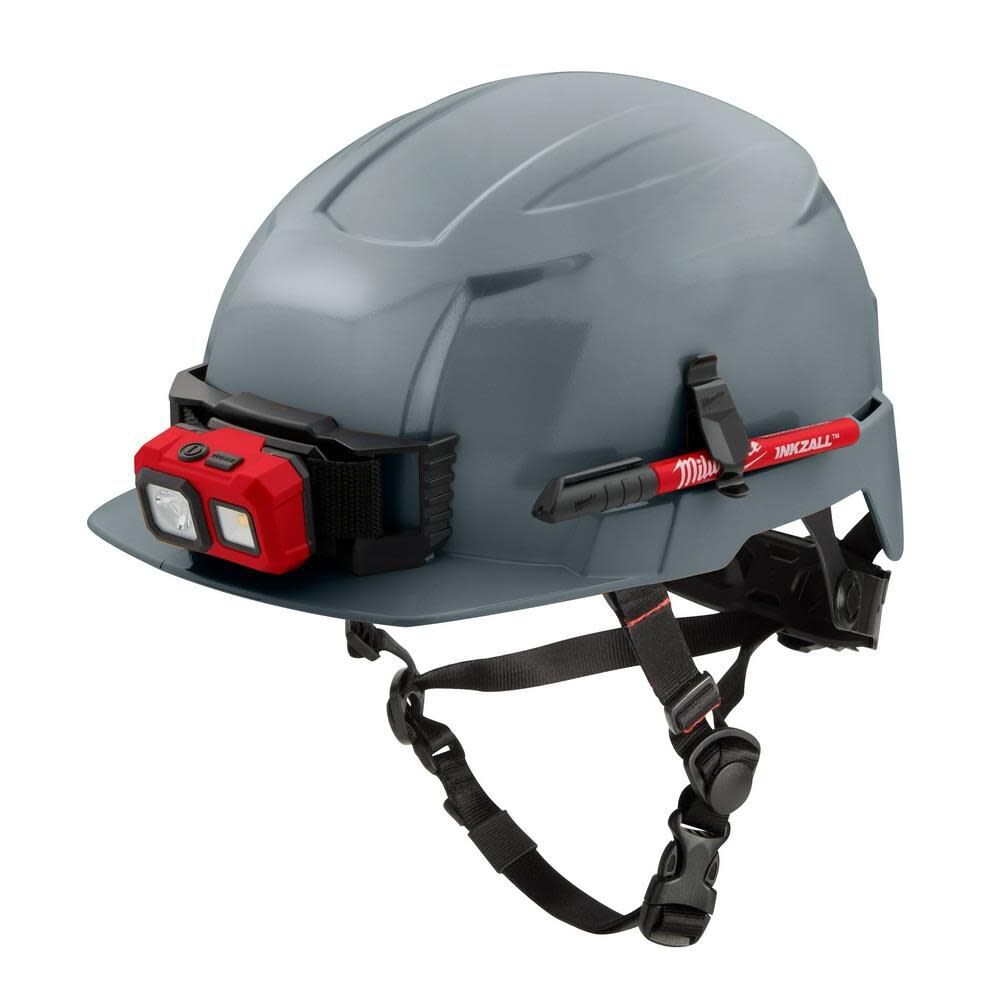 米沃奇 新款 灰色 安全頭盔含螺栓配件照明安裝座筆座 安全帽
