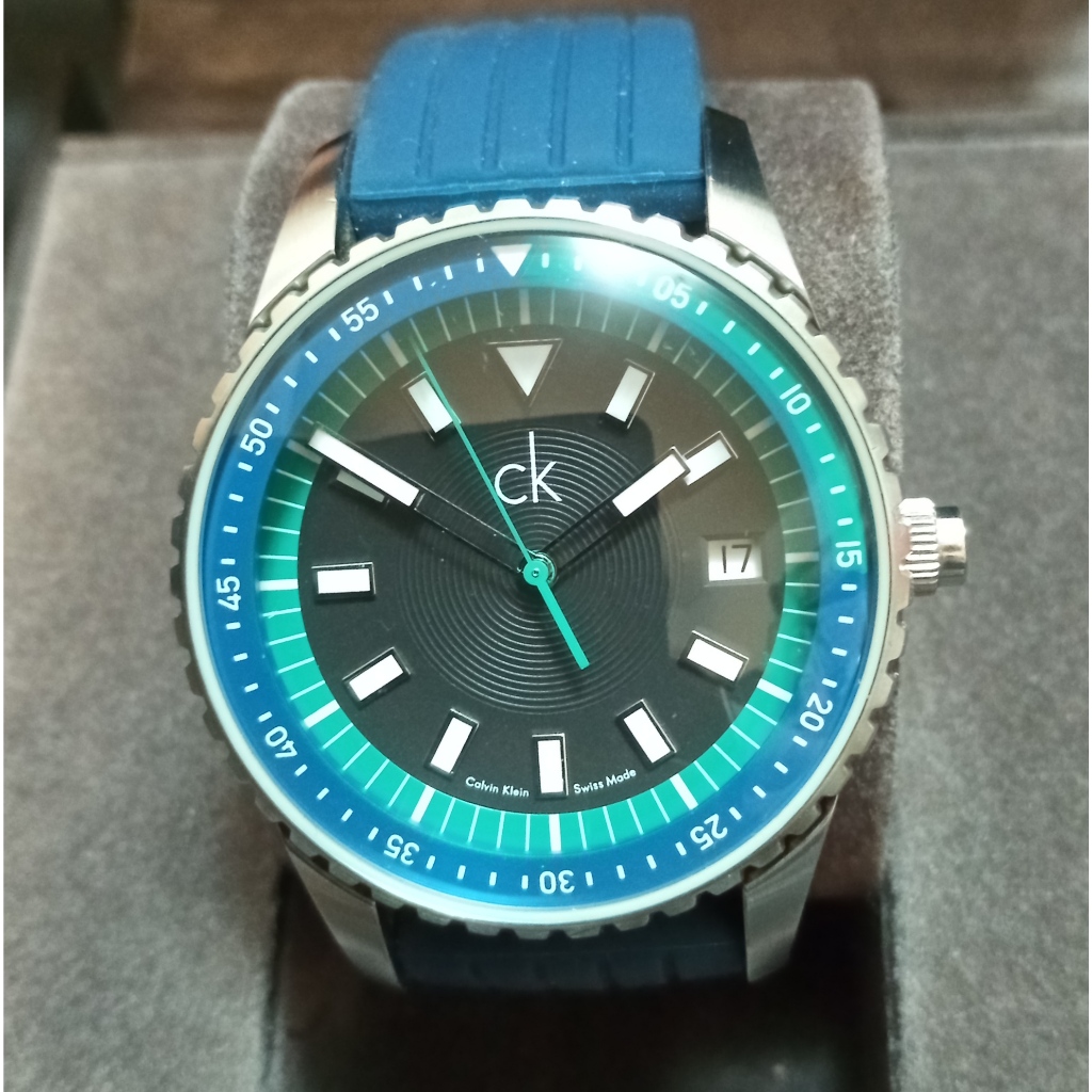 ✨瑞士製造 凱文克萊(Calvin Klein)潛水錶風格石英男錶✨品相狀態佳；二手精選✨免運✨無息刷卡分期✨