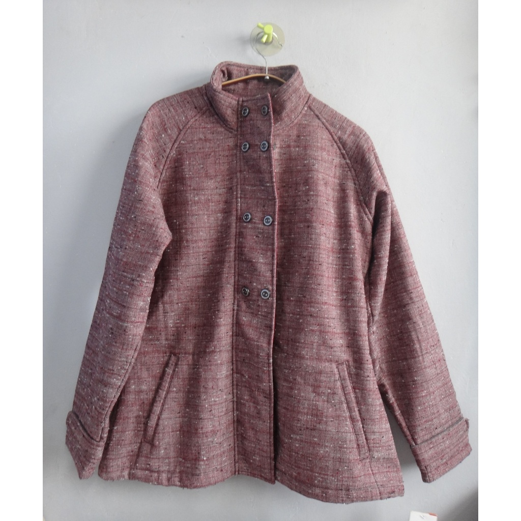 全新 正品 MERRELL 棕紅色 毛料外套/大衣 size: M