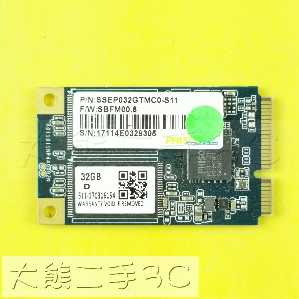 【大熊二手3C】SSD - mSATA - 32G 6Gbps