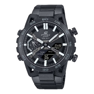 CASIO 卡西歐 ECB-2000DC-1B EDIFICE 藍牙太陽能指針數位雙顯腕錶 黑 47.8mm