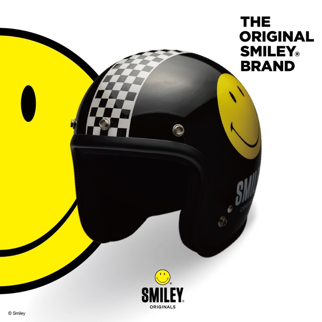 Gallop x SMILEY HELMET 黃色笑臉 聯名款 3/4 半罩安全帽 黑色
