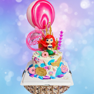Jhouse造型蛋糕/人魚蛋糕➕美人魚公仔生日蛋糕創意蛋糕/美人魚蛋糕/人魚蛋糕（LED燈需加購）