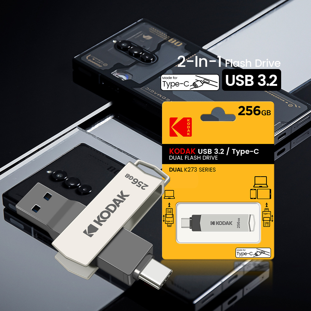 代購 KODAK/柯達 64GB 128GB 256GB Type-C USB 雙頭 OTG 手機 電腦 傳輸 隨身碟