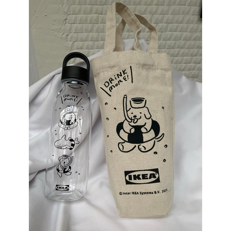 ikea 水壺 水瓶 來店禮 附隨攜袋 猩猩 鯨魚 熊圖案