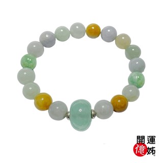 【A1寶石】出清下殺⬊天然緬甸翡翠手珠-多彩紫羅蘭黃翡飄陽綠手鍊-同翡翠手鐲保值(附證書)MO-12543912