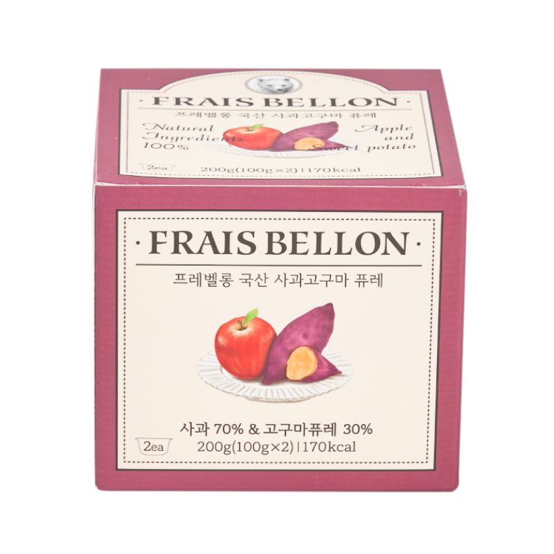 Frais Bellon韓國進口 寶寶果泥 蘋果甜薯蔬果泥 (100克/杯，2杯/盒)