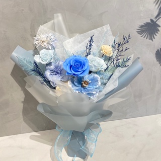 【永生花束】靜謐藍-花木植物所
