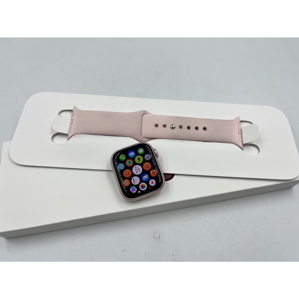§轉機站§漂亮 保固2024/12 盒裝 Apple Watch9 Watch 9 41mm GPS 鋁金屬 粉色 4