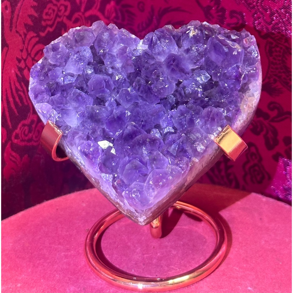 🔥頂級烏拉圭🔥愛心紫水晶🔥愛心型晶鎮🔥愛情守護石🔥308g(1)