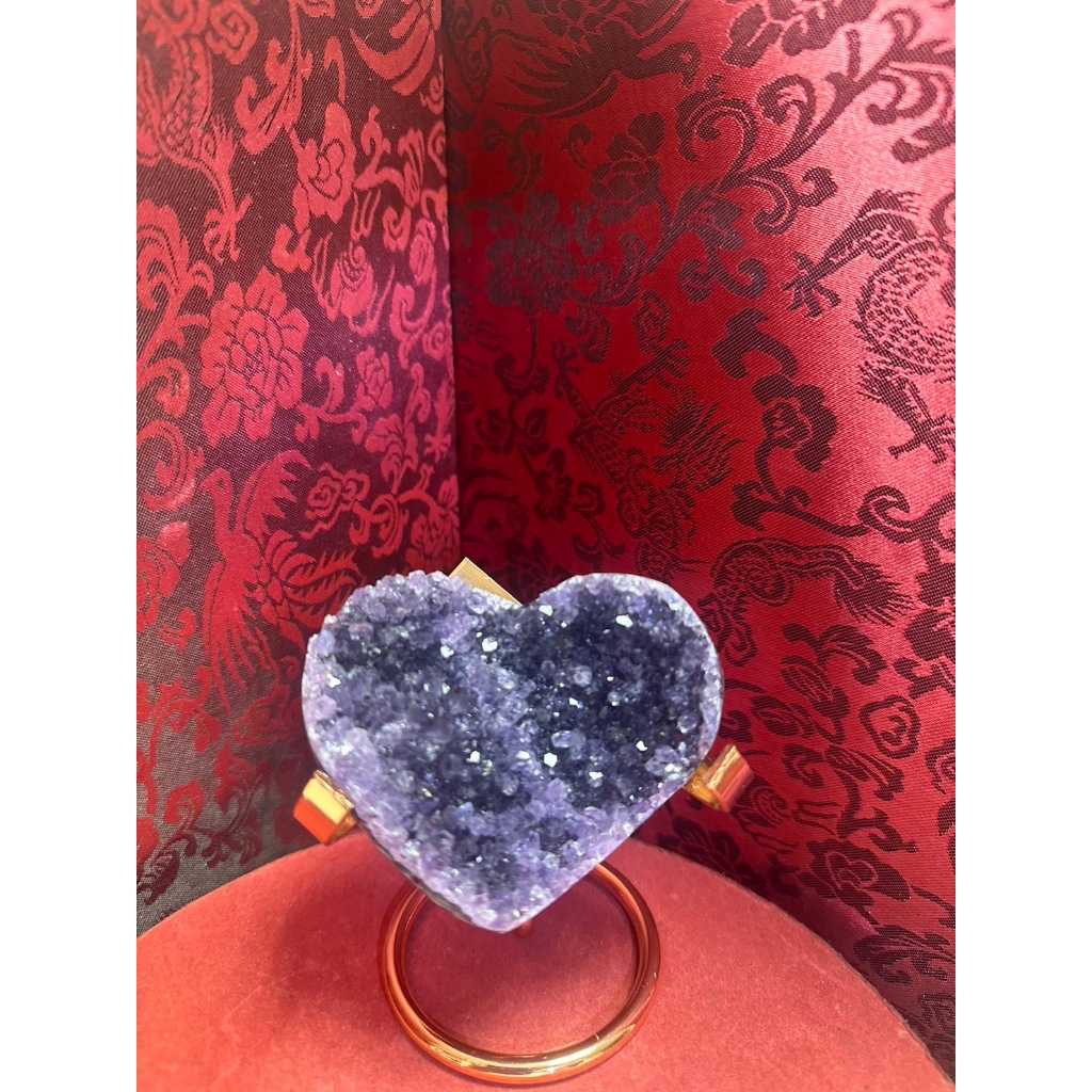 🔥頂級烏拉圭🔥愛心紫水晶🔥愛心型晶鎮🔥愛情守護石🔥153g