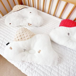 北歐風法蘭絨新生嬰兒定型枕拼色雲朵糾正防偏頭