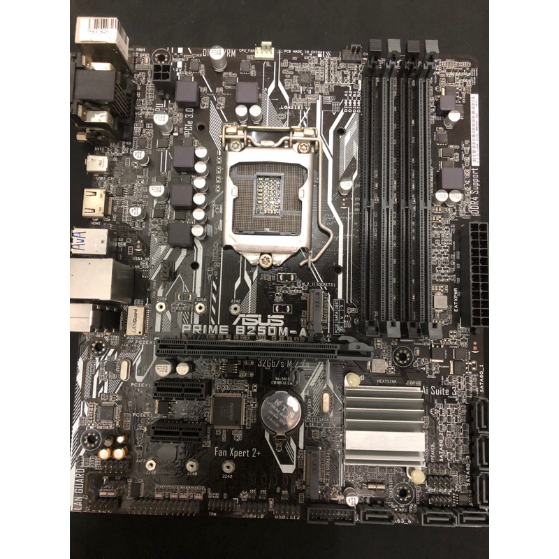 二手良品，ASUS 雙M.2  DDR4-PRIME B250M-A主機板，附擋板，本商品都經過上機測試一天