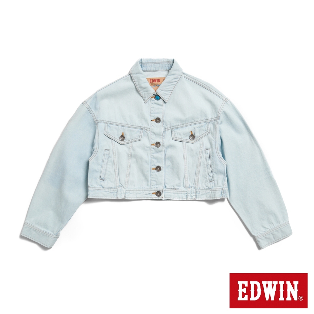 EDWIN 女款 短版牛仔外套(重漂藍)
