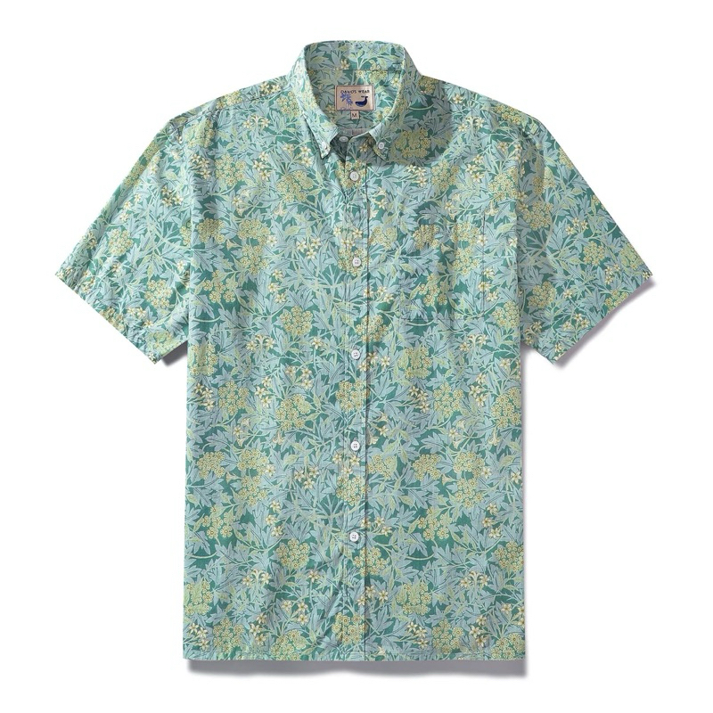夏威夷 海灘風花襯衫～茉莉花