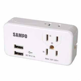 [A級福利品‧數量有限]SAMPO 聲寶USB 擴充座 3座 2+3 孔 EP-UA3BU2